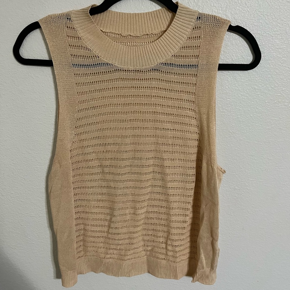SHEIN Mesh Keyhole Tank Top